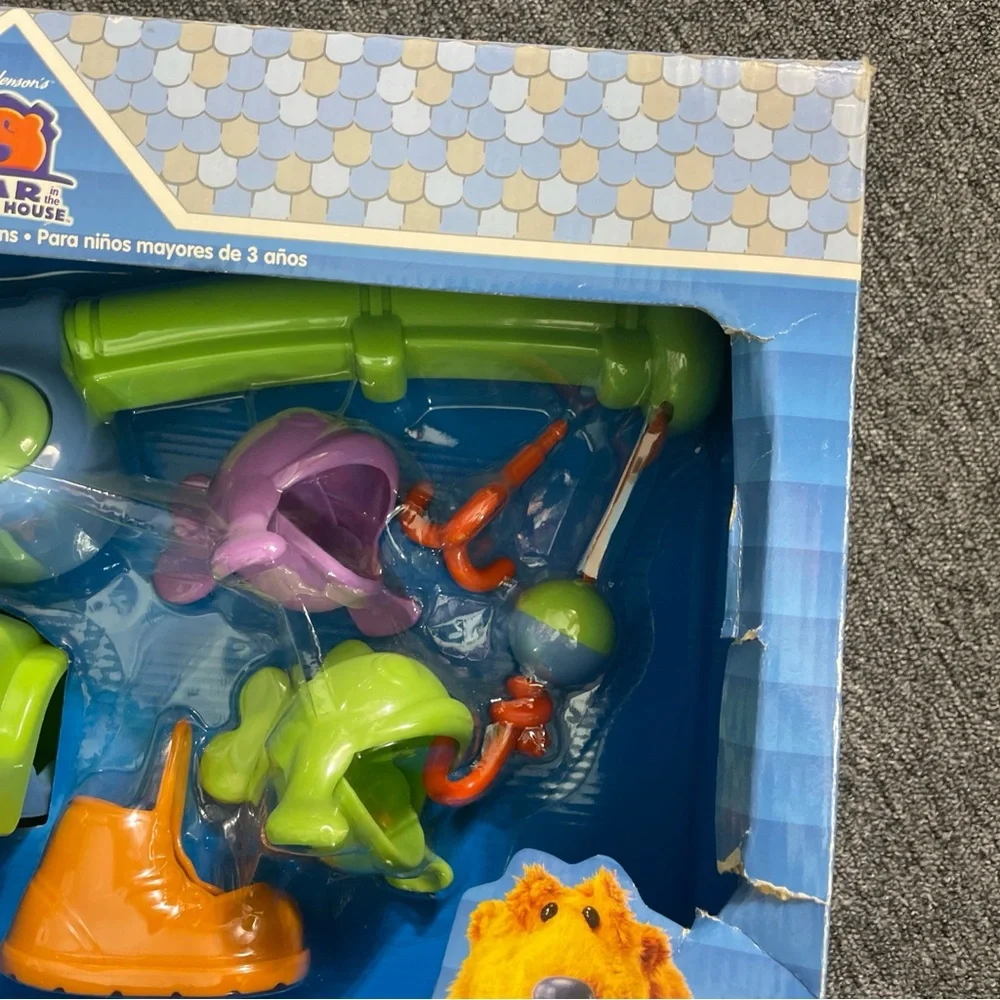 Vtg Disney Bear In The Big Blue House Fishing Set Toy Tackle Box Pole 1990s - Picture 7 of 16